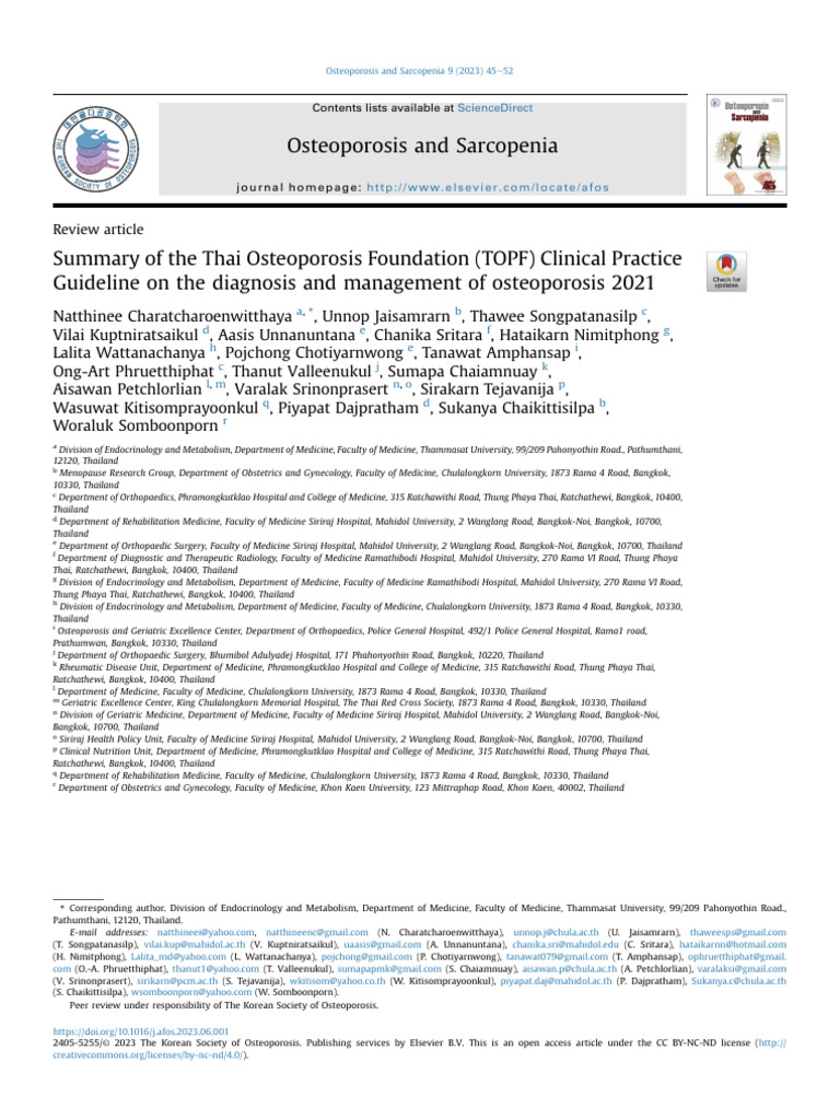 TOPF Osteoporosis Guidelines 2023 | PDF | Osteoporosis | Health Care