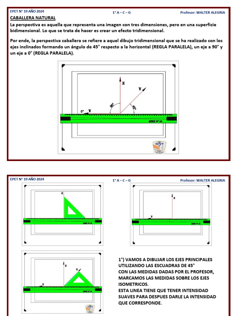 Dibujo en Perspectiva Caballera | PDF | Perspectiva (Gráfica) | Geometría
