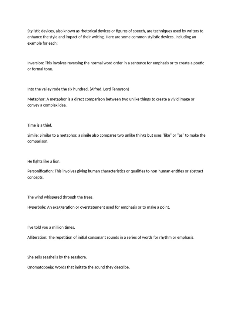15.stylistic Devices | PDF