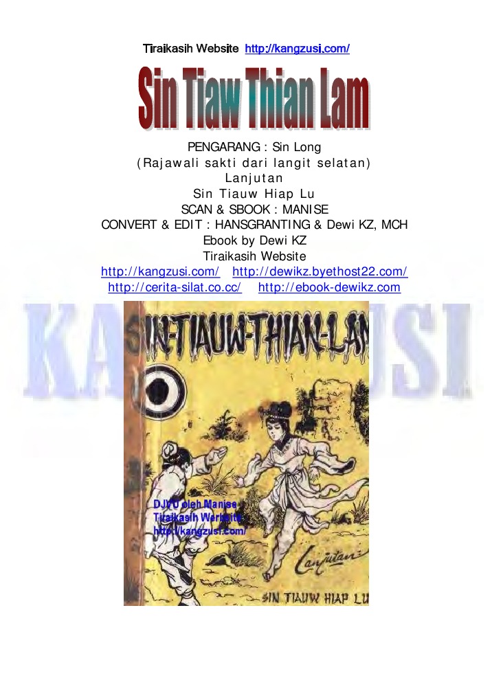 Pengarang Sin Long Rajawali Sakti Dari Langit Selatan Lanjutan Sin Tiauw Hiap Lu Scan Sbook Manise Convert Edit Hansgranting Dewi Kz Mch Ebook By Dewi Kz Tiraikasih Website