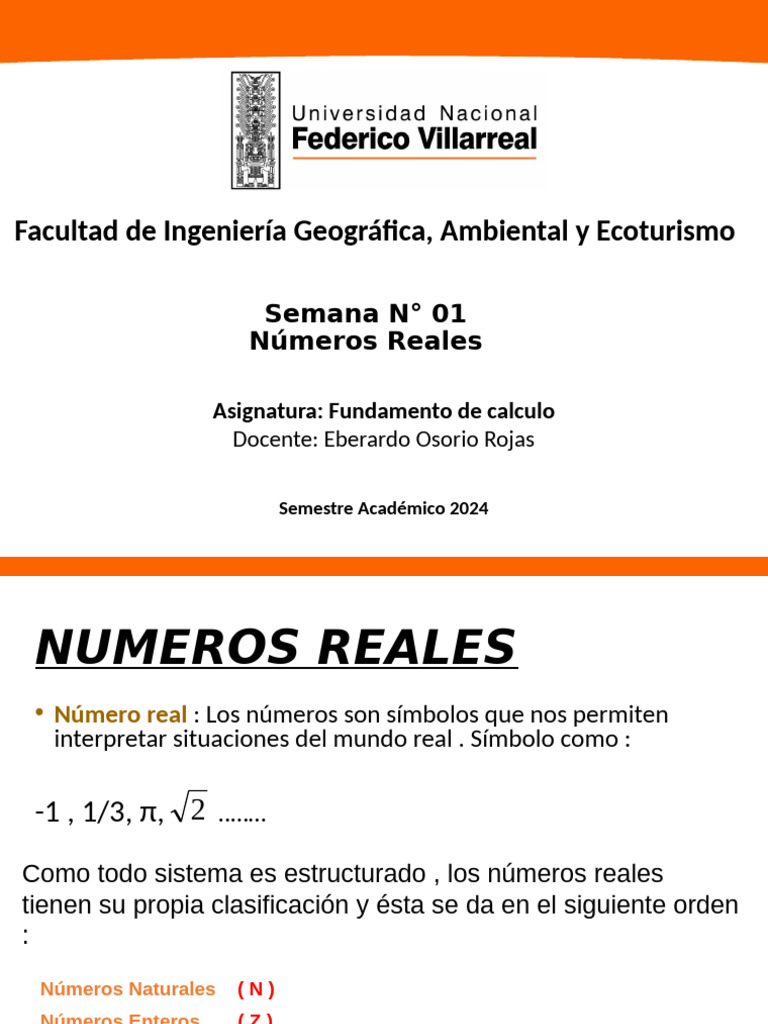 Semana 01 - Numeros Reales | PDF | Números | Número Real