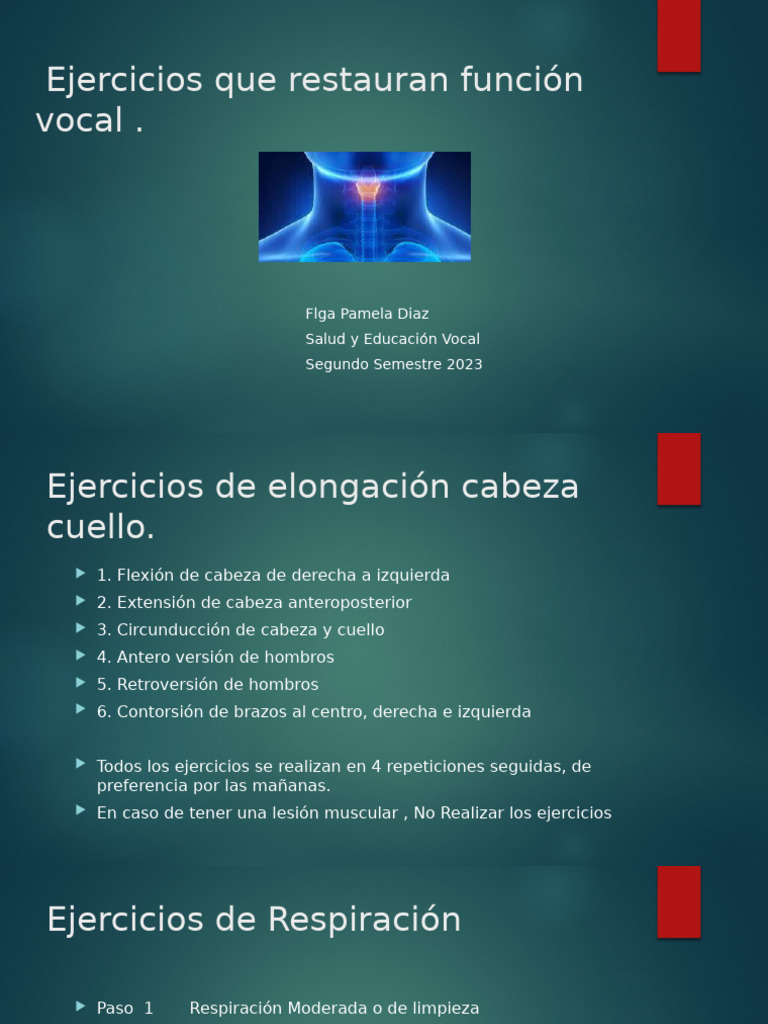 Ejercicios para Restaurar la Voz | PDF