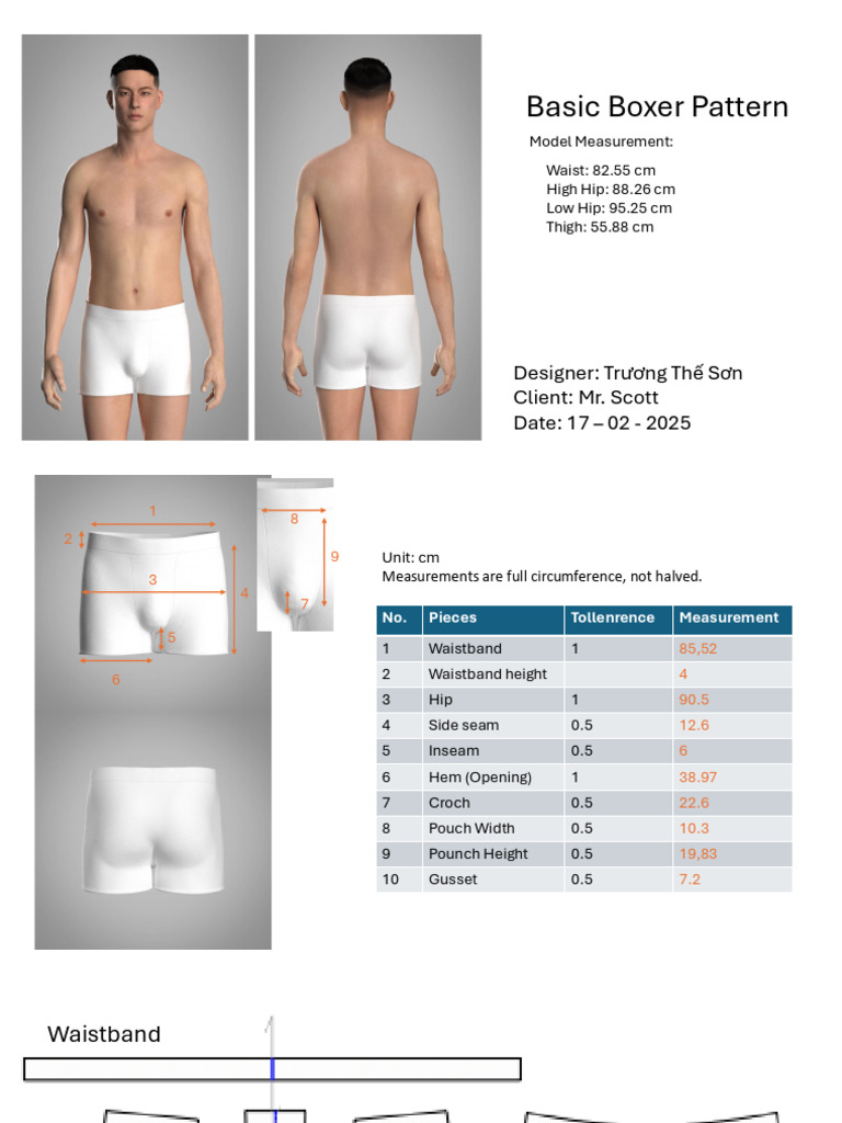 Basic Boxer Pattern Measurements Guide | PDF