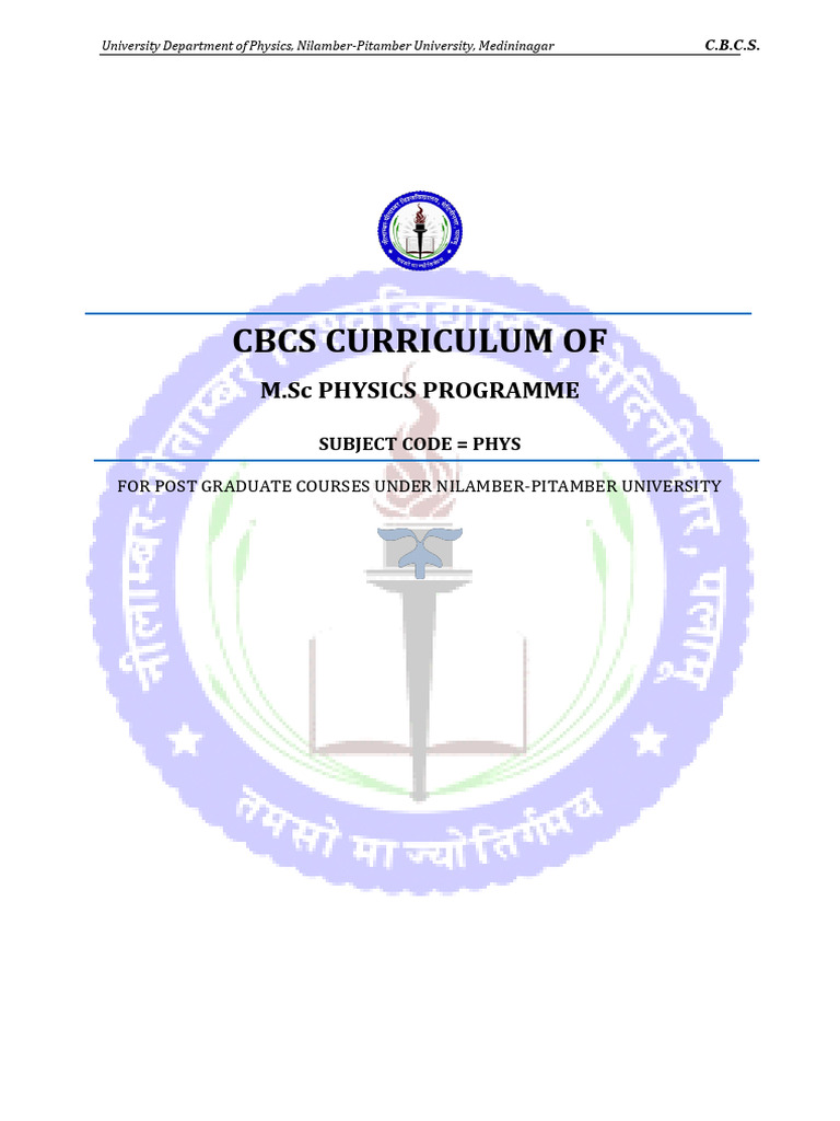 M.Sc. Physics Curriculum Overview | PDF | Quantum Mechanics | Applied ...