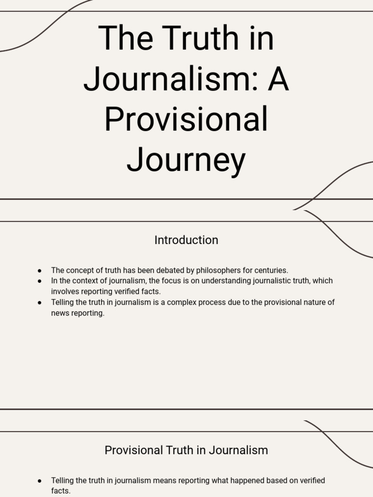 Provisional Truth in Journalism Explained | PDF