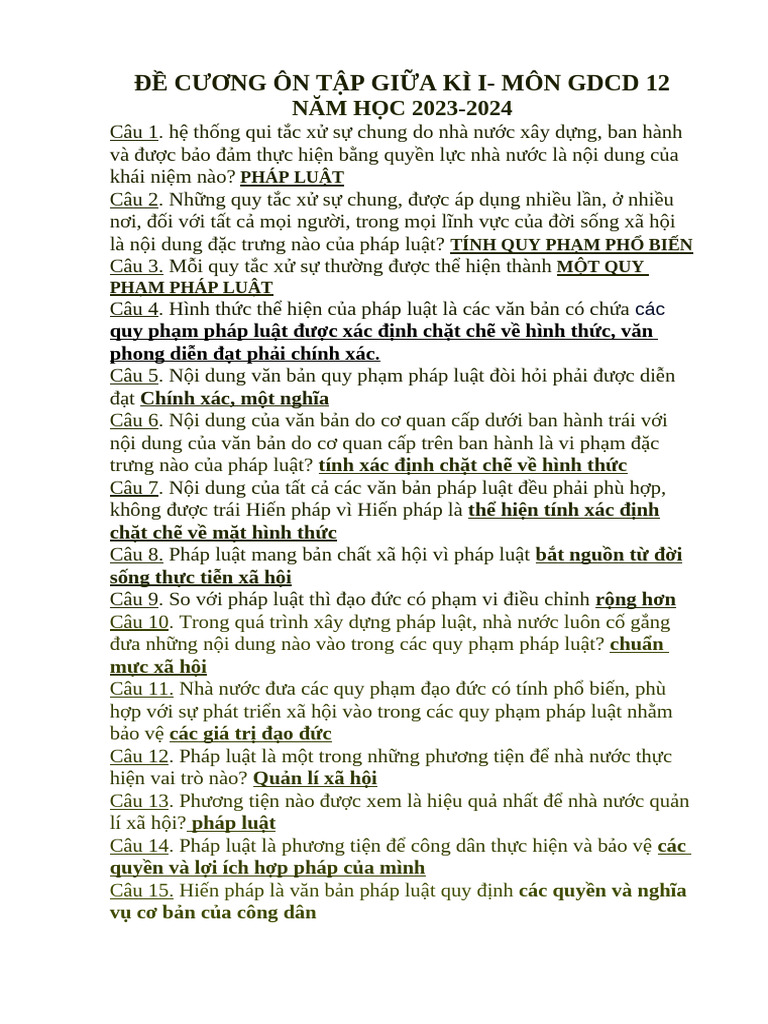 Đề-Cương-Ôn-Tập-Giữa-Kì-I-Gdcd 2 | PDF