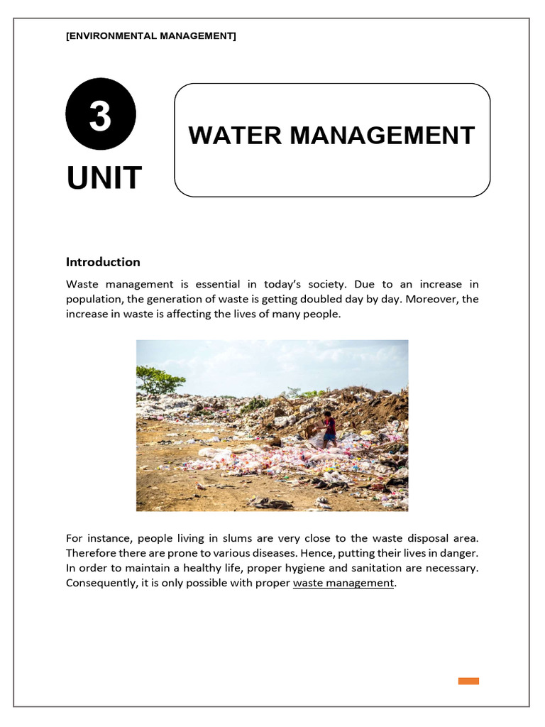Waste Management and Water Cycle Overview | PDF | Water Purification ...