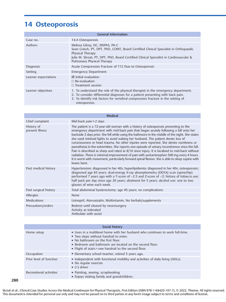 Osteoporosis PDF | PDF | Osteoporosis | Physical Therapy