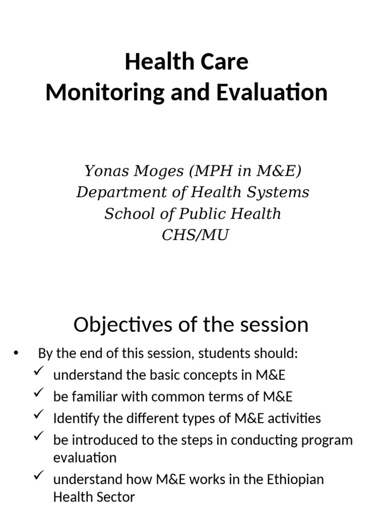 Monitoring and Evaluation in Health Care | PDF | Evaluation | Malaria
