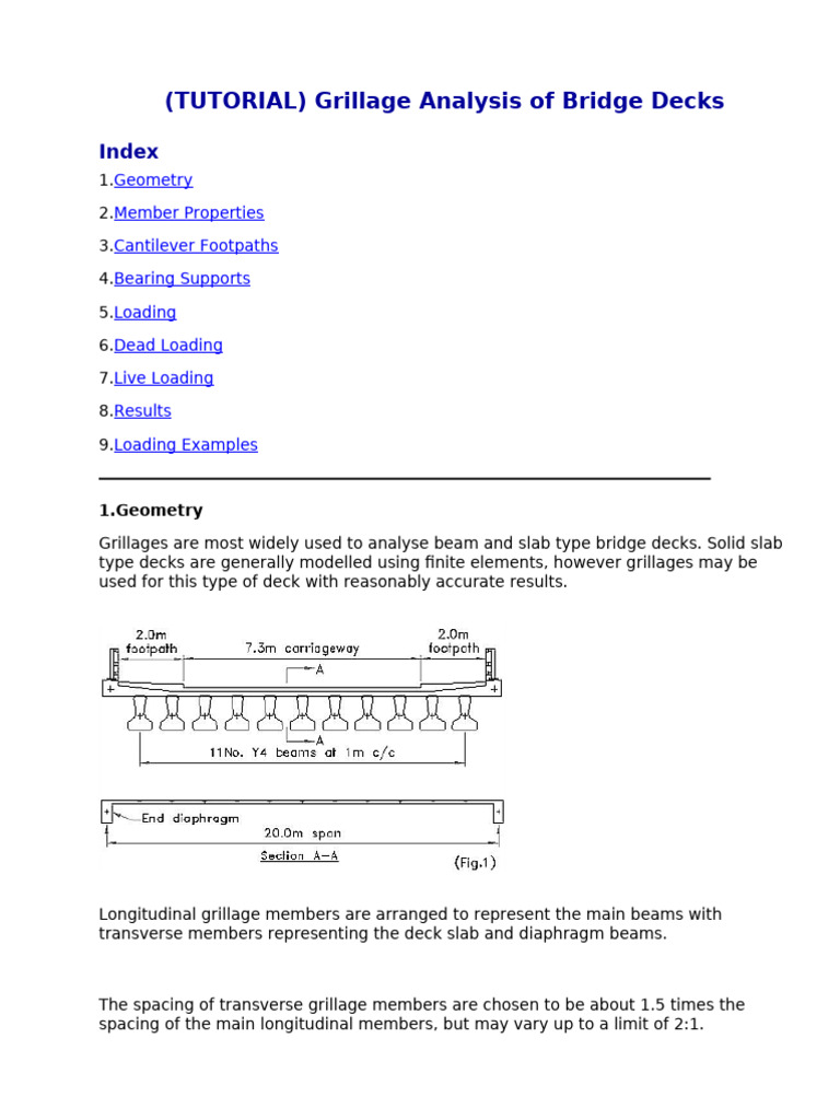 Grillage Analysis for Bridge Decks | PDF | Beam (Structure) | Bending