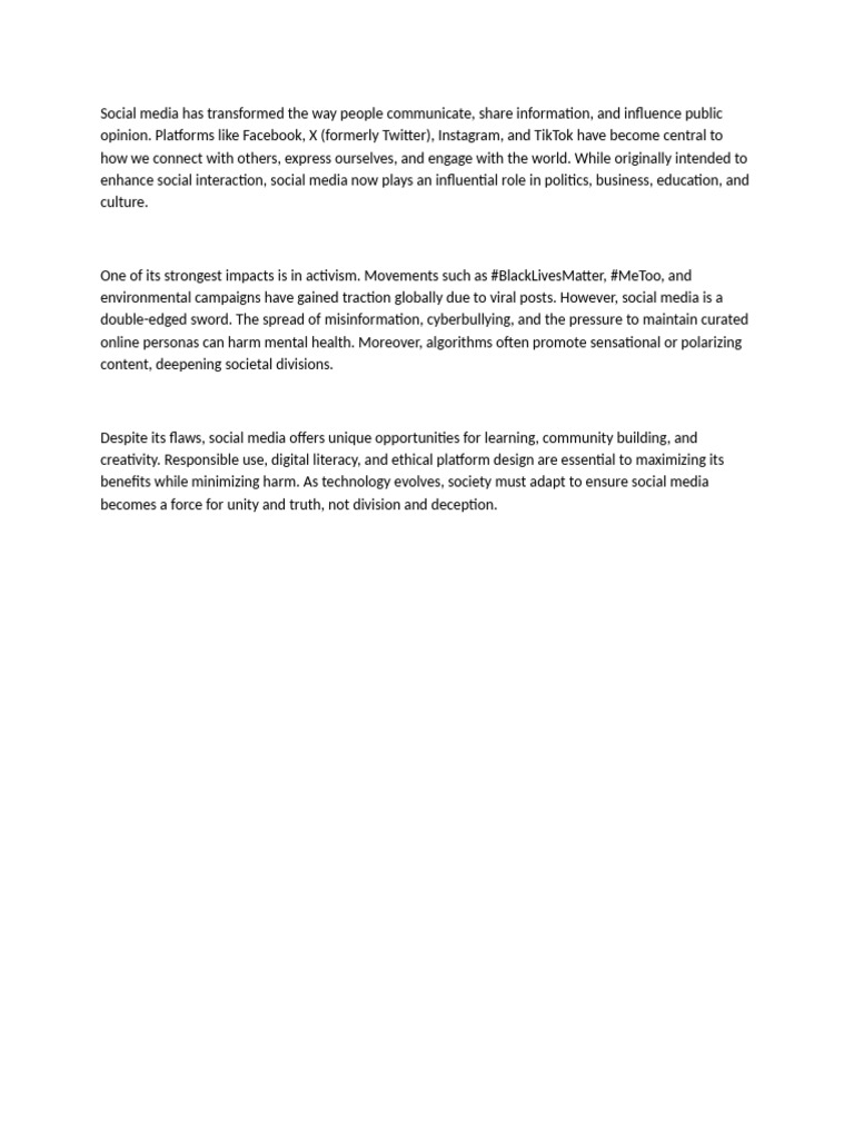 The Impact of Social Media on Society | PDF