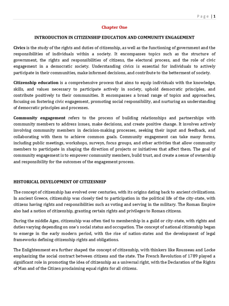Citizenship Education and Community Engagement | PDF | Conflict ...