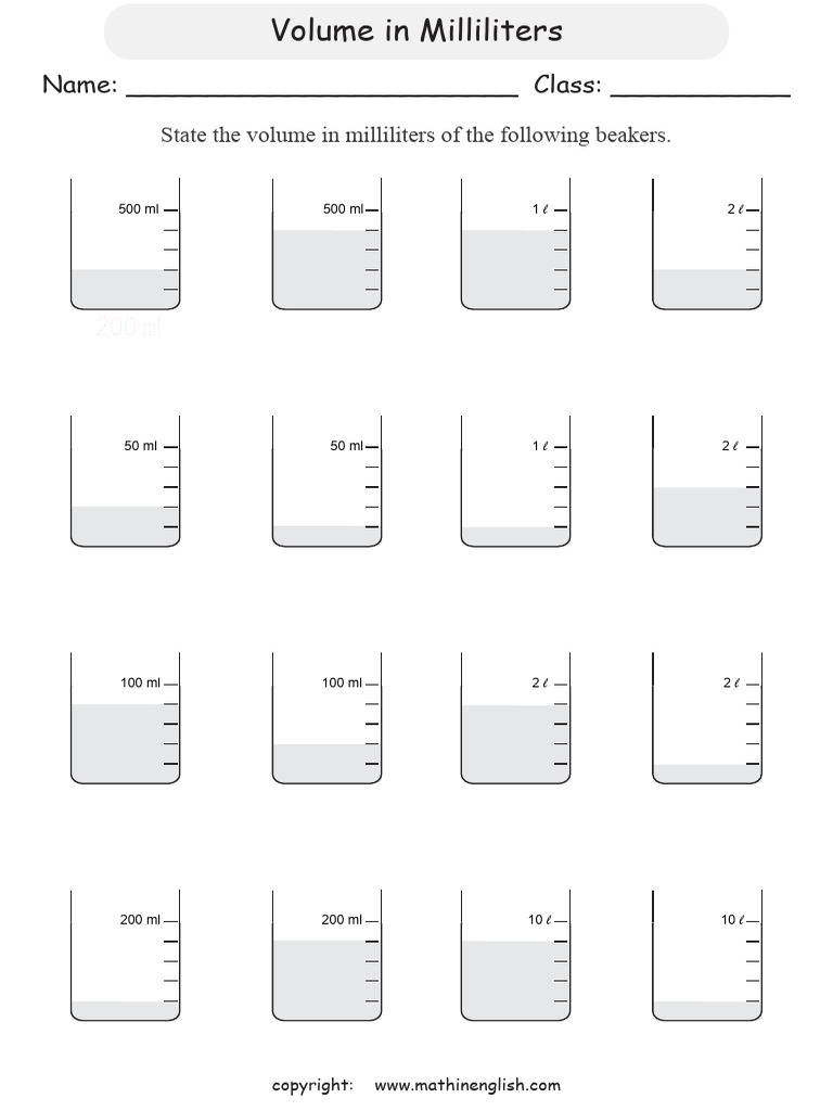 Beaker Volume Conversion Guide | PDF