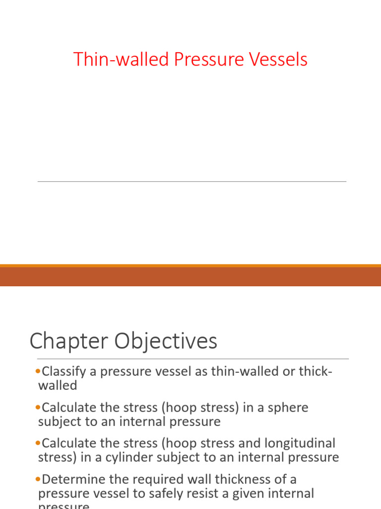 Thin-Walled Pressure Vessel Analysis | PDF | Stress (Mechanics) | Pressure