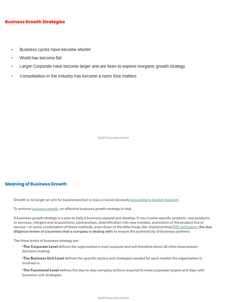 Effective Business Growth Strategies | PDF | Mergers And Acquisitions ...