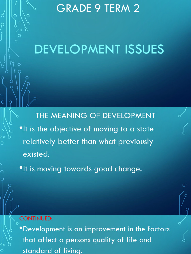 Grade 9 Development Issues Overview | PDF | Quality Of Life | Gross ...