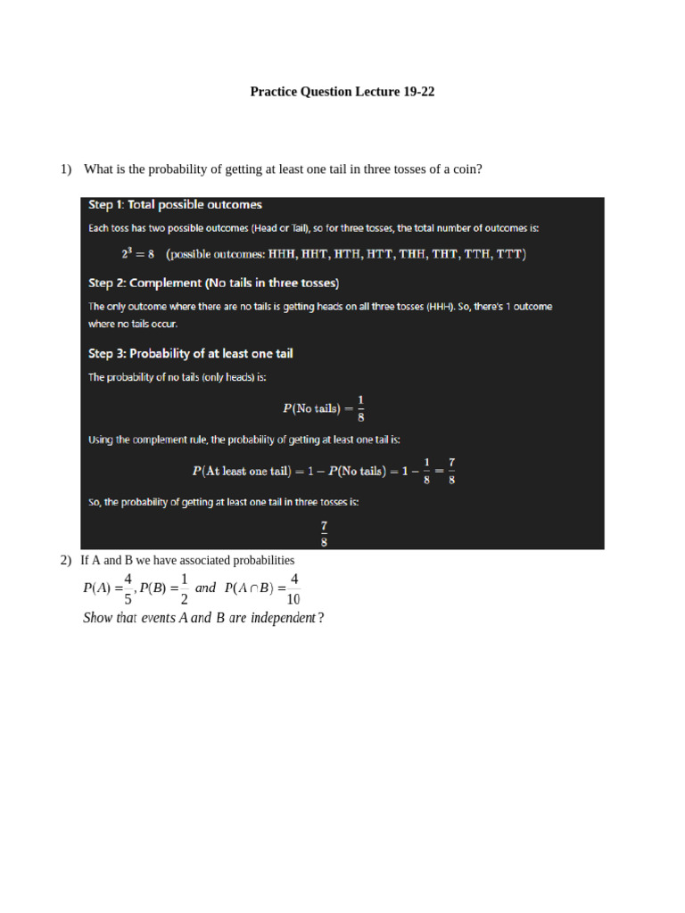 Practice Questions Lecture 19-22 | PDF