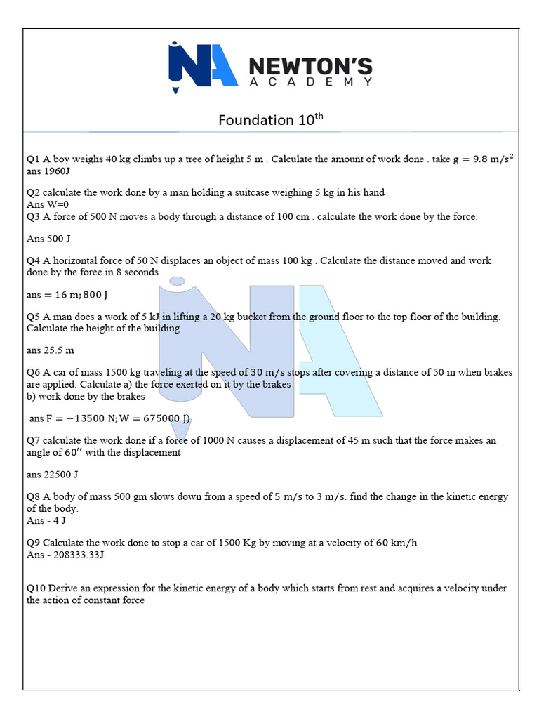10th Foundation Physics | PDF