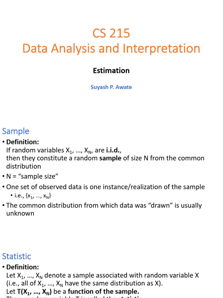 Data Analysis: Estimation and Statistics | PDF | Estimator | Bias Of An ...