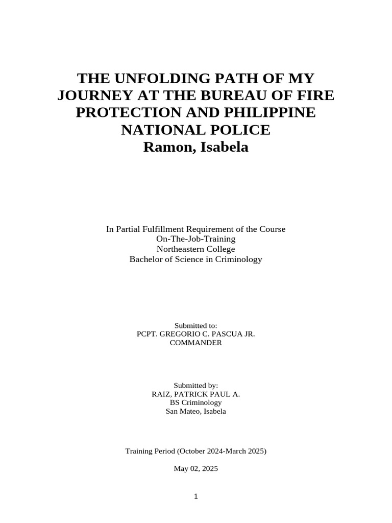 OJT Insights at BFP and PNP in Isabela | PDF | Public Safety