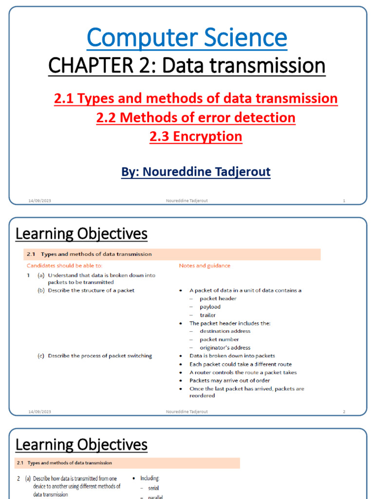 Data Transmission Methods Explained | PDF | Error Detection And ...