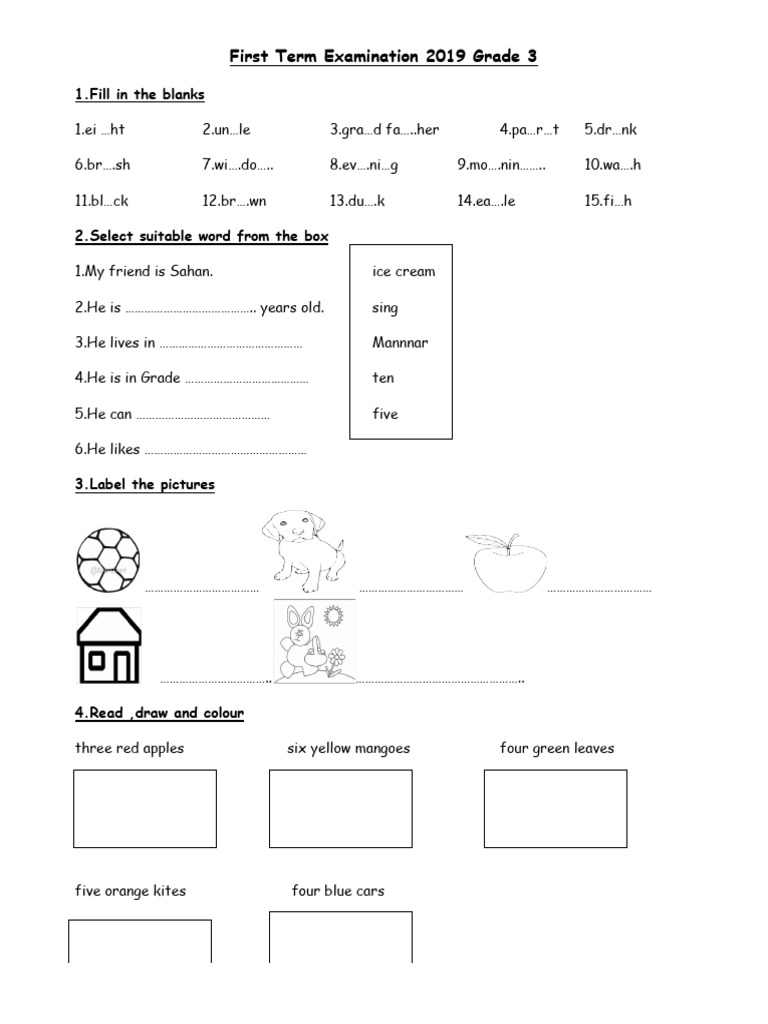 Grade 3 English monthly_copy | PDF