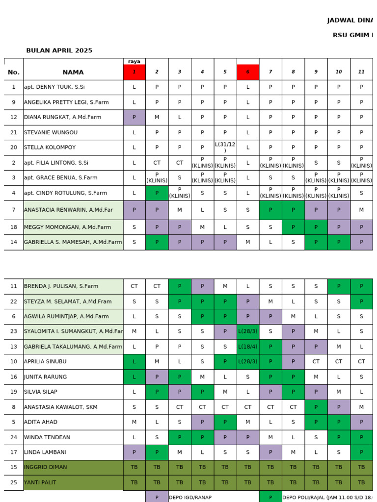 Jadwal April 2025 Pdf
