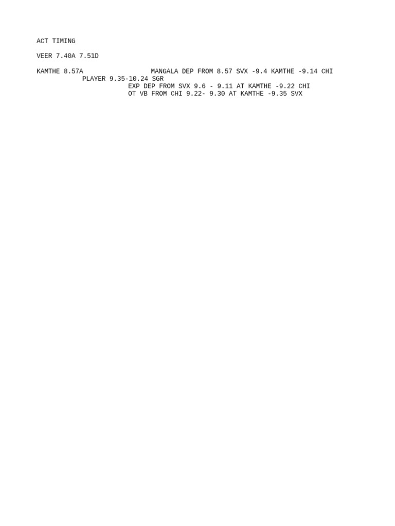 Enhanced ACT Timing Overview | PDF