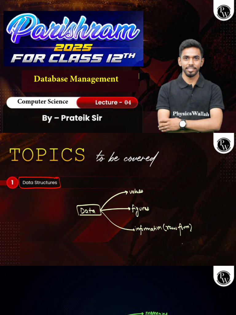 Database Management 04 - Class Notes - Parishram 2025 | PDF