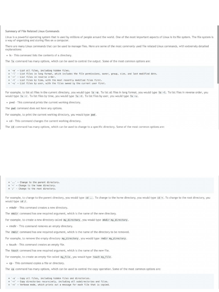 Summary of File Commands | PDF