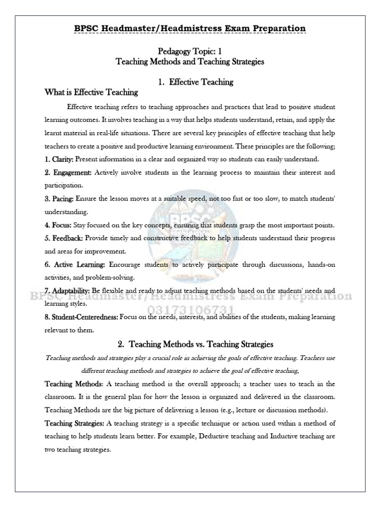 bpsc-headmaster-exam-teaching-methods-guide-pdf-teaching-method