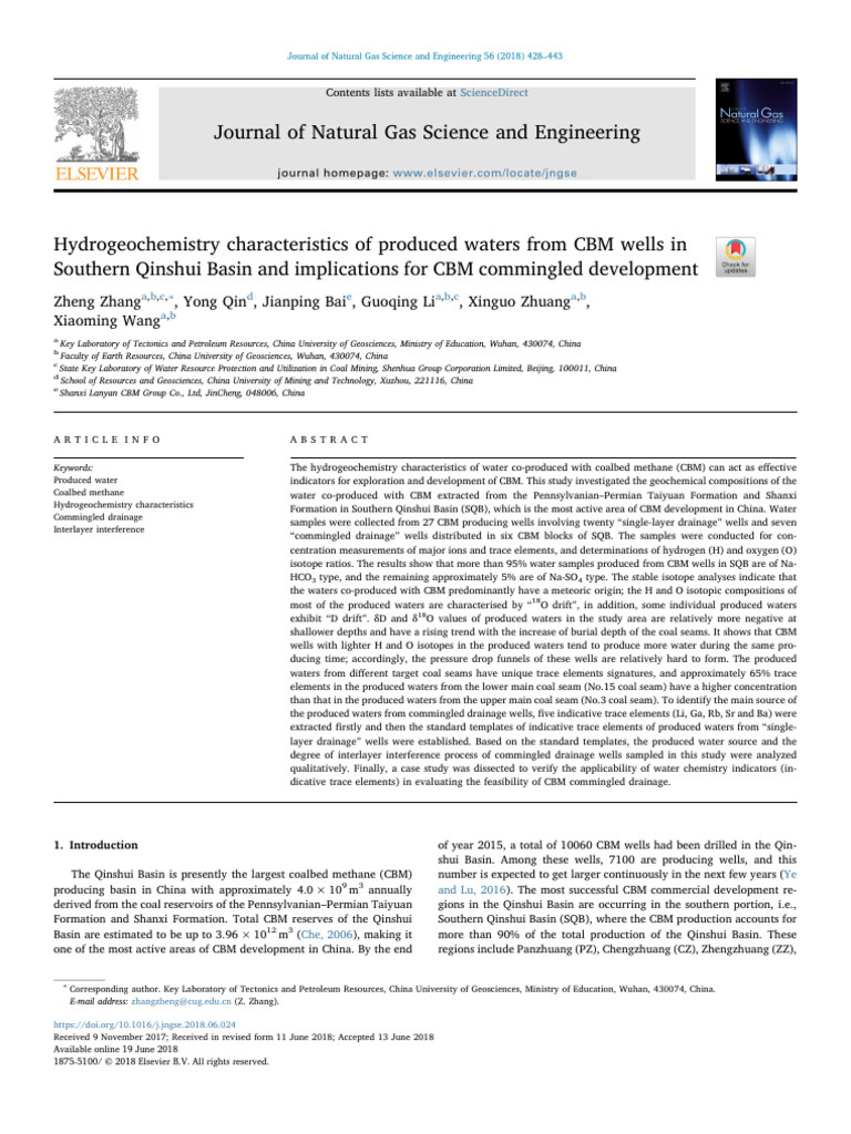 Zhang2018 - CBM CHARACYERIZATION | PDF | Coal | Coalbed Methane