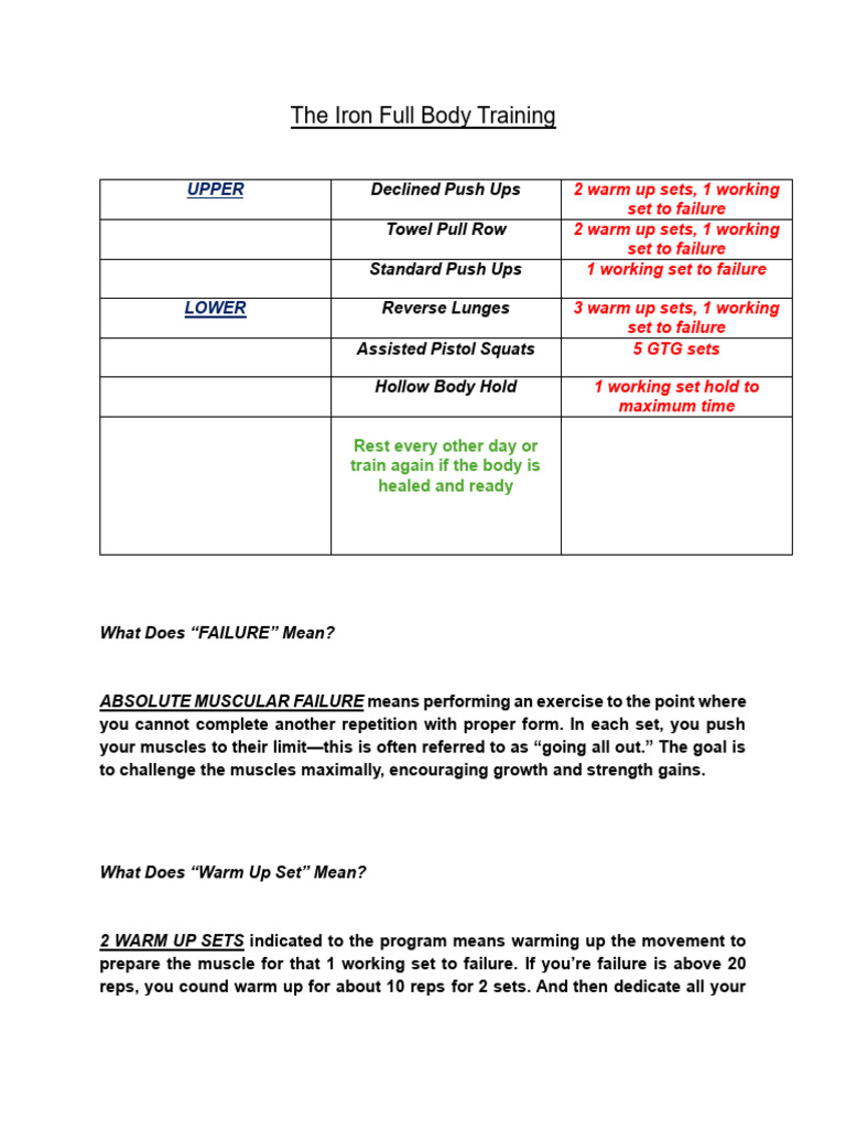 Full Body Training | PDF