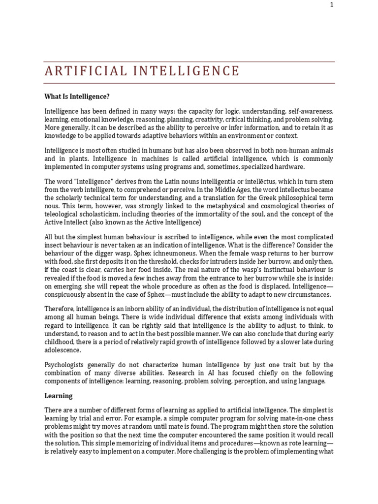 Understanding Artificial Intelligence | PDF | Intelligence (AI ...