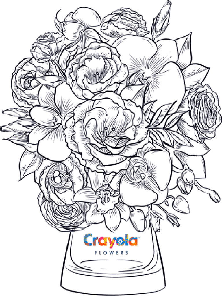 Crayola Flowers Vase Free Coloring Page | PDF