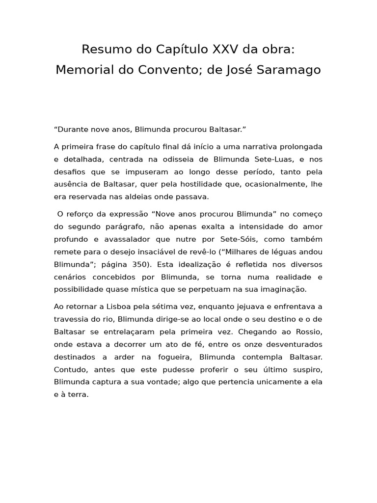 Odisseia de Blimunda em Lisboa | PDF