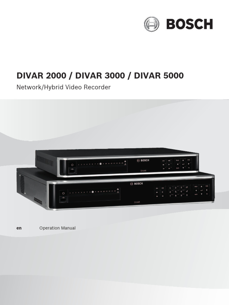 DIVAR 5000 Operation Manual Overview | PDF | Usb | Hdmi