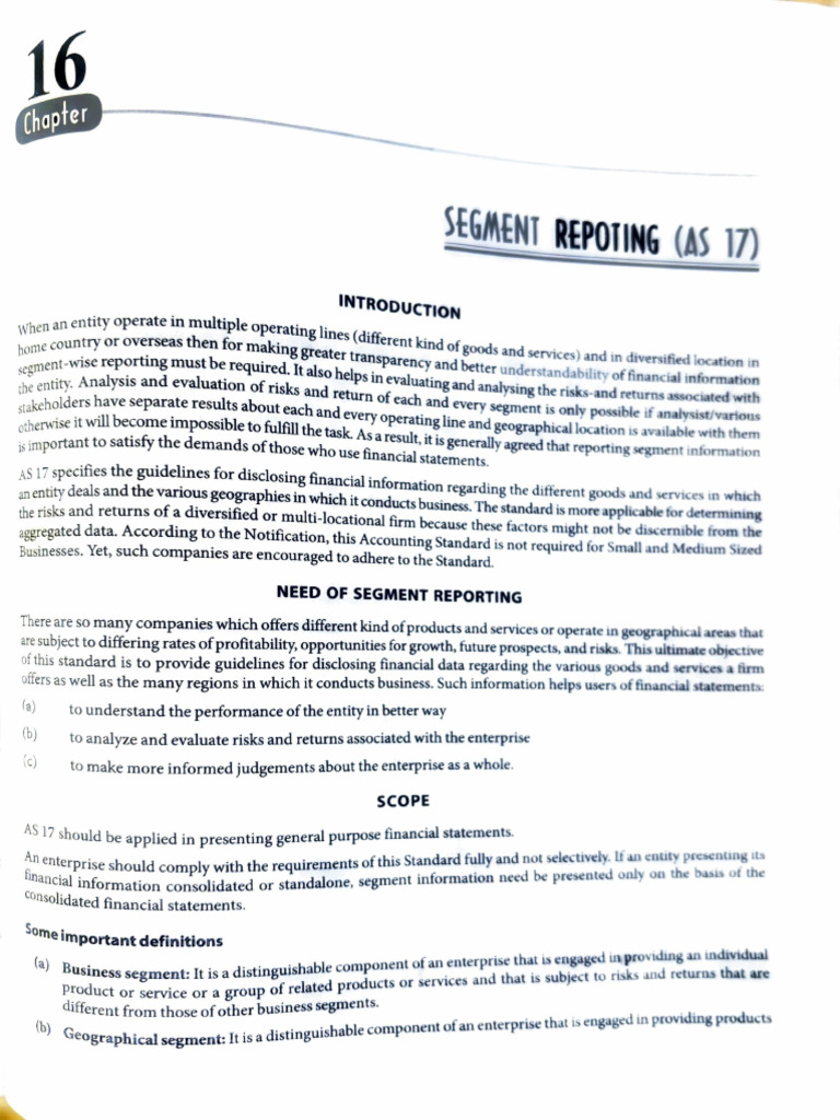 Scope of Segment Reporting AS 17 | PDF