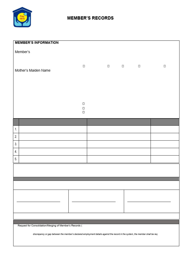 Pag-IBIG Merging Form HQP-PFF-093 | PDF