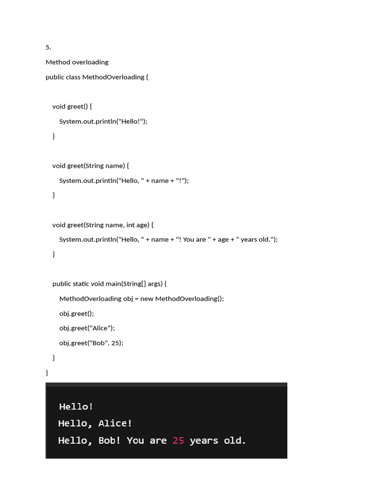 Method and Constructor Overloading in Java | PDF | Constructor (Object ...