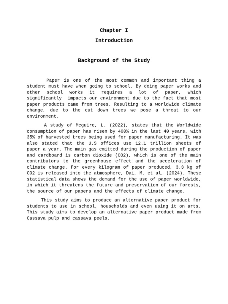 Eco-Friendly Paper from Cassava Pulp | PDF | Paper | Papermaking