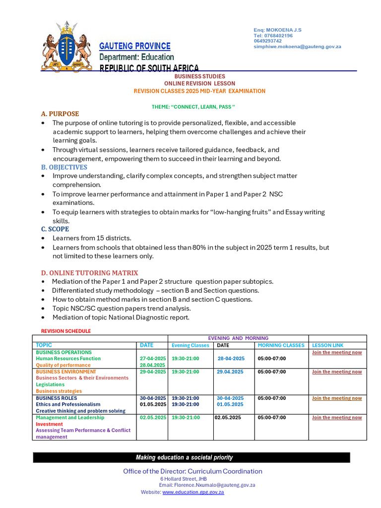 BSTD Paper 1&2 Online Revision Classes 2025 - 250422 - 135534 | PDF ...