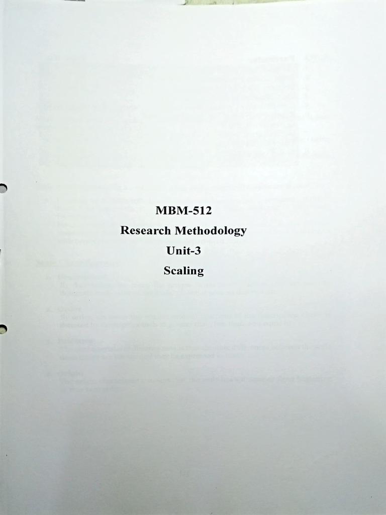 Scaling Techniques in Research Methodology | PDF | Level Of Measurement ...