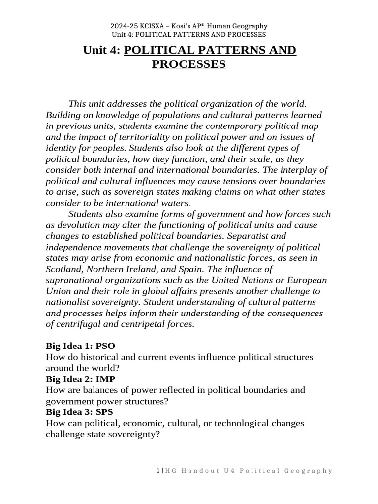 Political Patterns in Human Geography | PDF | Territorial Waters ...