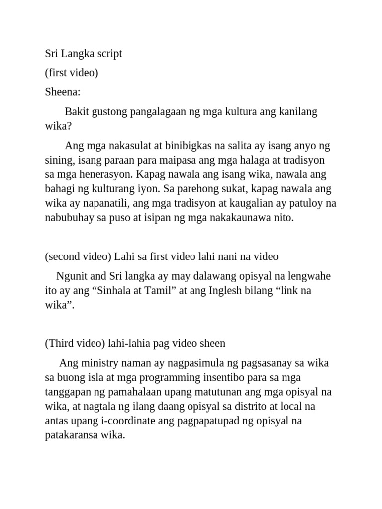 Sri Langka Script IC FIL2 | PDF