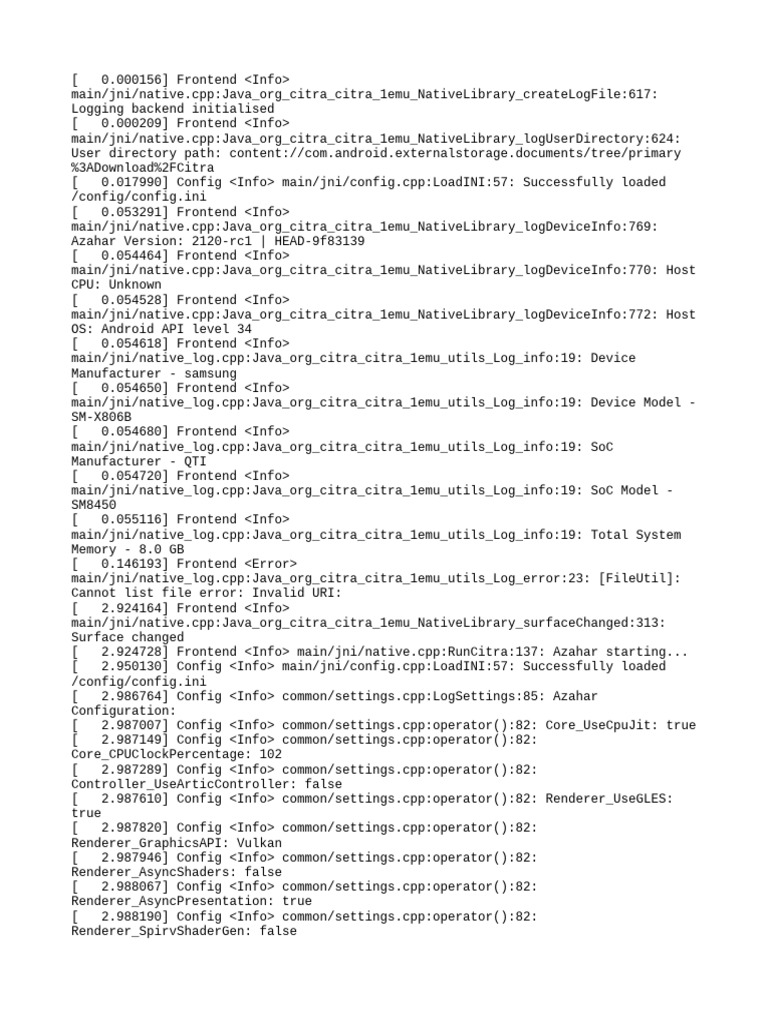 Citra Emulator Android Log Details | PDF | Computer Engineering | Computing