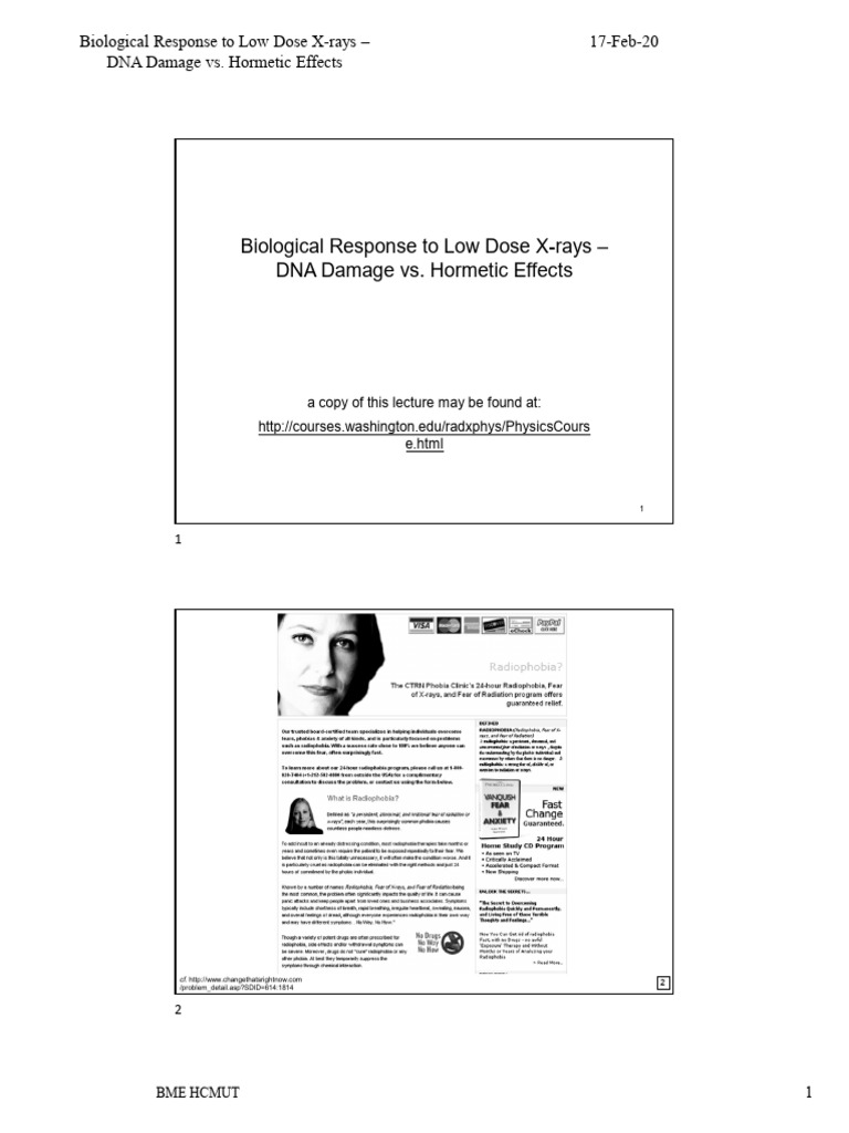 12 - Biological Response To Low Dose X-Rays | PDF | Absorbed Dose ...