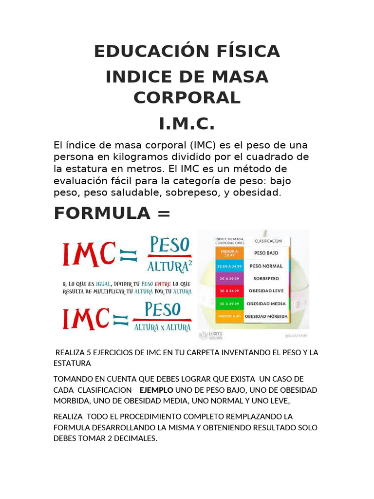 Ejemplos Prácticos de IMC | PDF