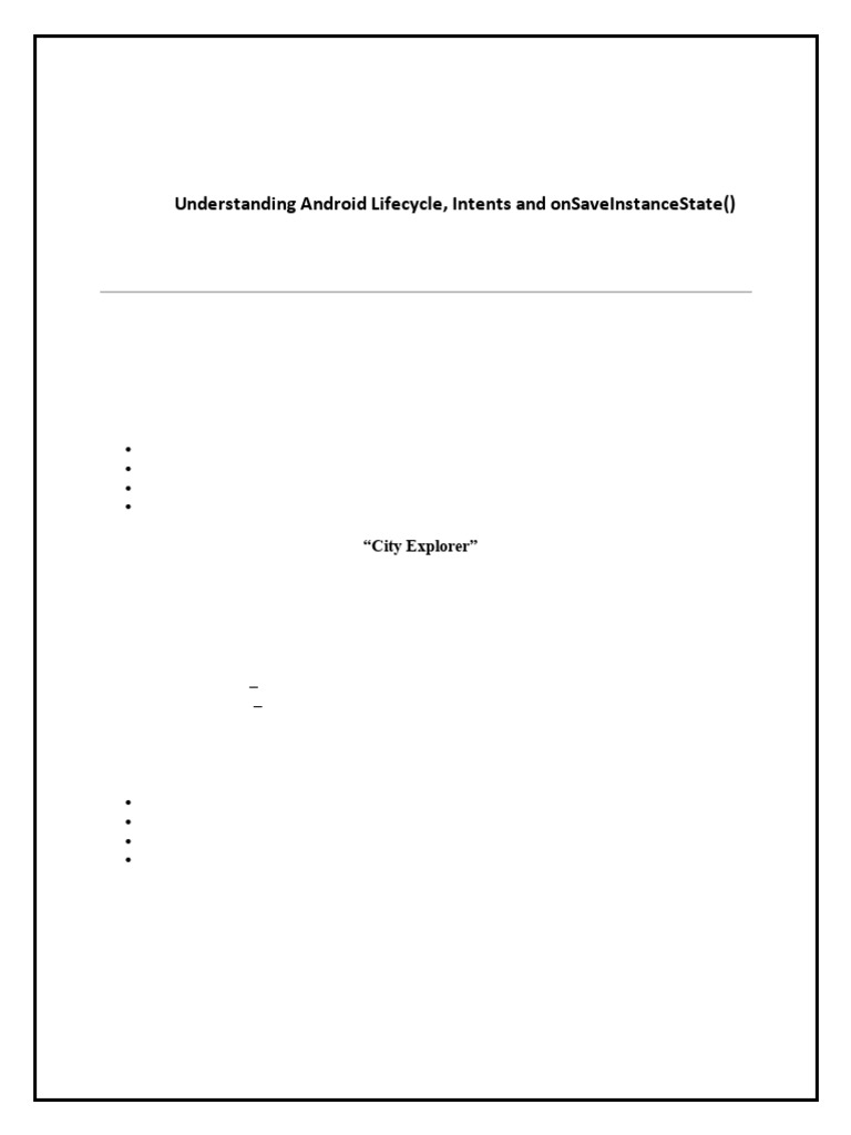 Android Activity Lifecycle in City Explorer | PDF | Mobile App ...