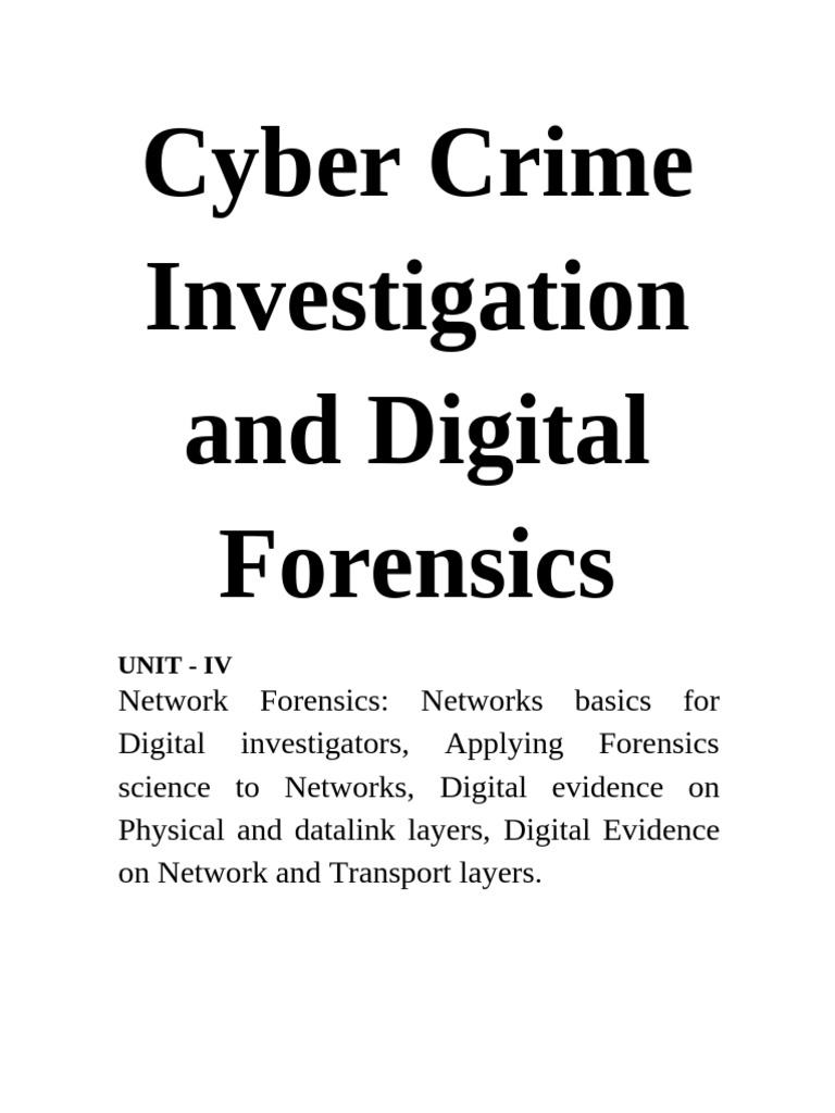 Network Forensics: Analyzing Cyber Incidents | PDF | Computer Network ...